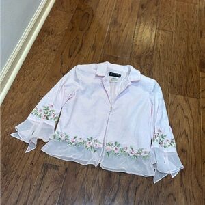 Plaza Collection Pink Embroidered Blouse – Size 8 Y2K Fairy